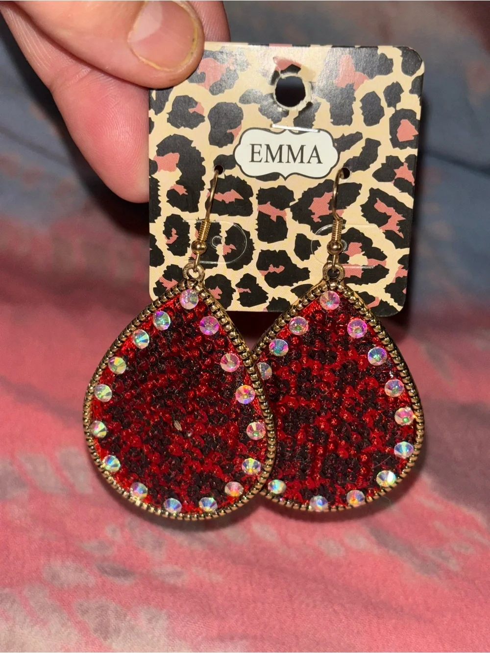 Red Teardrop Statement Earrings
